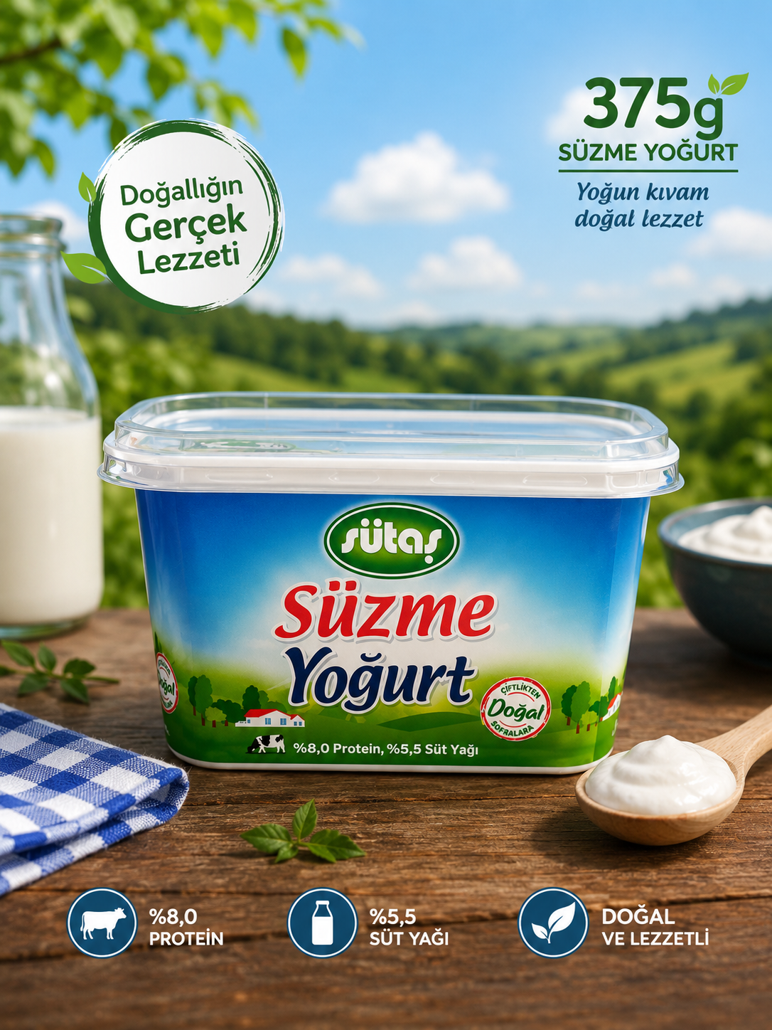 Sütaş Süzme Yoğurt 375 GR