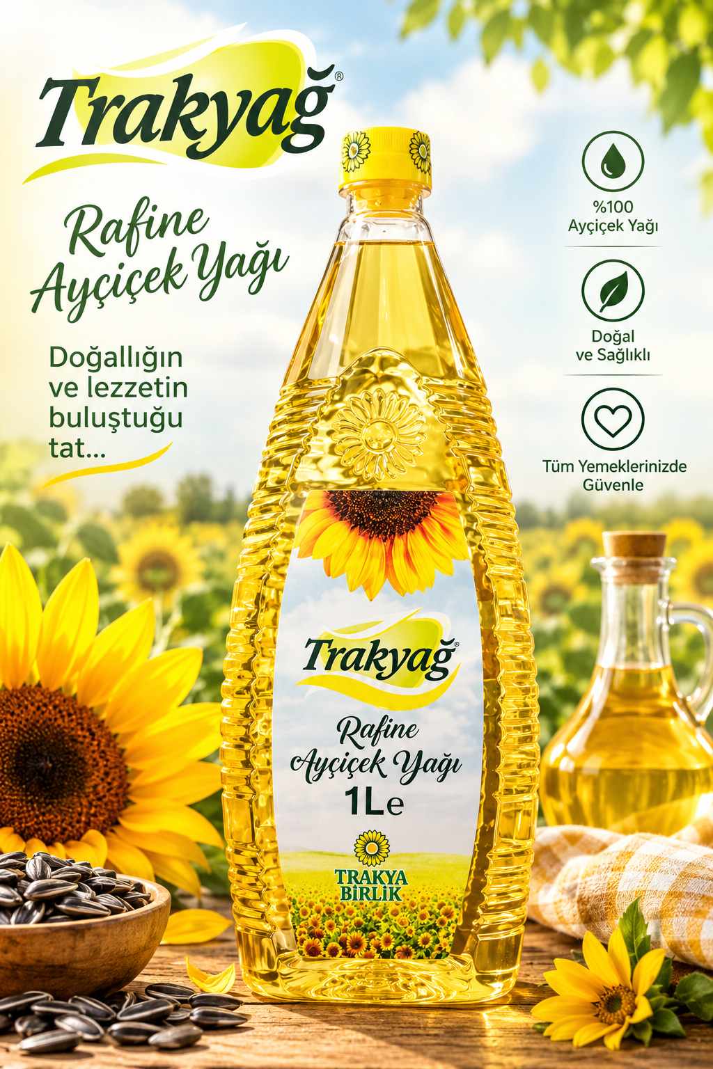 Trakyağ Ayçiçek Yağı 1L